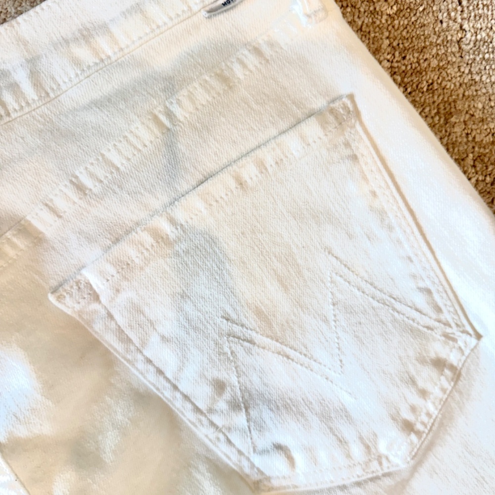 NWT - MOTHER Mid Rise Dazzler Ankle White Denim size 33